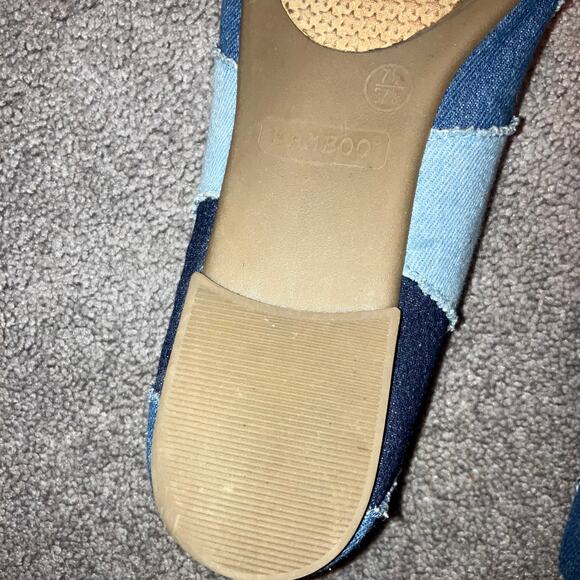 Blue denim patchwork flats, fairycore boho chic hippie Y2K bohemian indie - Picture 8 of 8